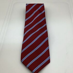 ⸻

Ermenegildo Zegna Silk Necktie – Red & Blue Diagonal Stripe